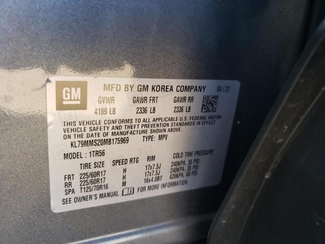 Photo 10 from auction – 2021 CHEVROLET TRAILBLAZE with VIN KL79MMS20MB175969
