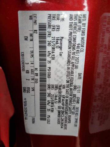 Photo 10 from auction – 2012 FORD FOCUS SE with VIN 1FAHP3F29CL263654