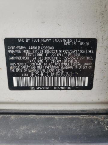 Photo 10 from auction – 2010 SUBARU FORESTER 2 with VIN JF2SH6CC8AH905858