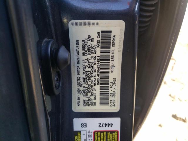 Photo 10 from auction – 2010 TOYOTA COROLLA BA with VIN 1NXBU4EE6AZ344916