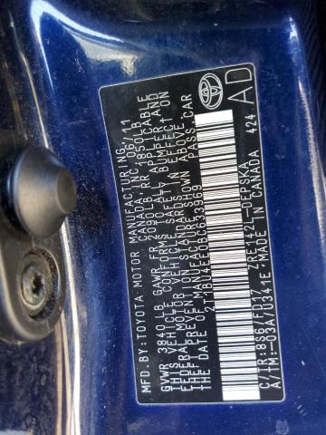 Photo 10 from auction – 2011 TOYOTA COROLLA BA with VIN 2T1BU4EE0BC633969