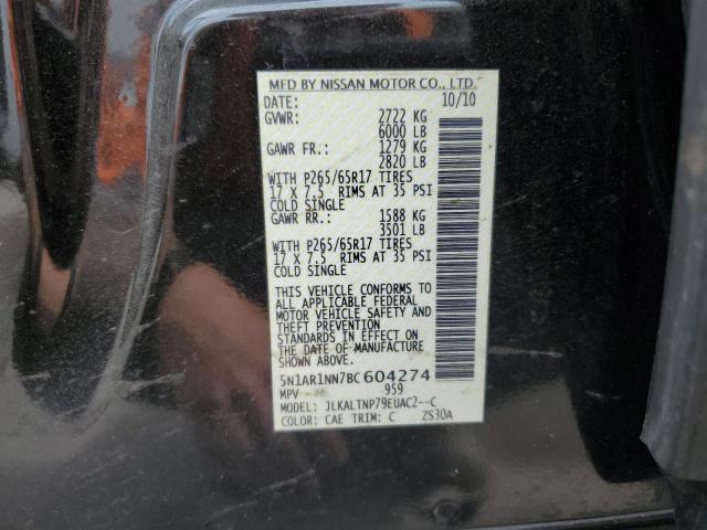 Photo 10 from auction – 2011 NISSAN PATHFINDER with VIN 5N1AR1NN7BC604274