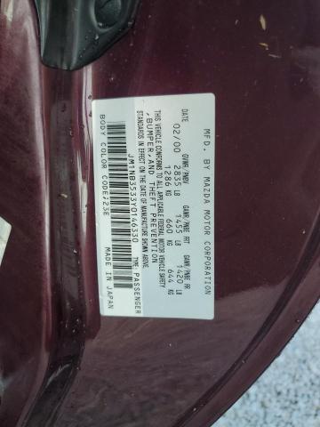 Photo 10 from auction – 2000 MAZDA MX-5 MIATA with VIN JM1NB3533Y0146330