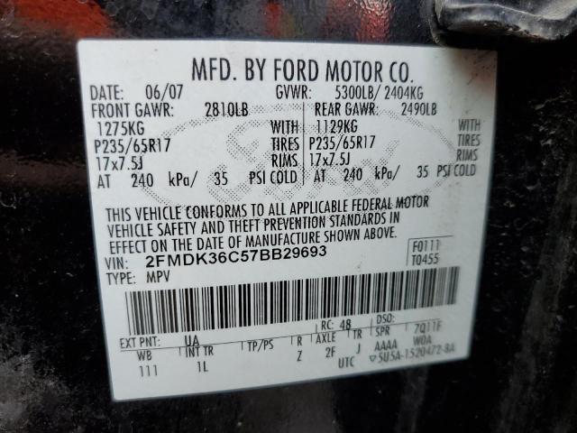 Photo 10 from auction – 2007 FORD EDGE SE with VIN 2FMDK36C57BB29693