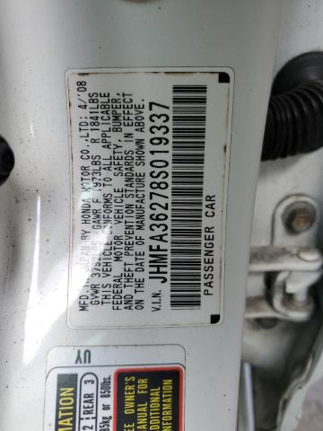 Photo 10 from auction – 2008 HONDA CIVIC HYBR with VIN JHMFA36278S019337