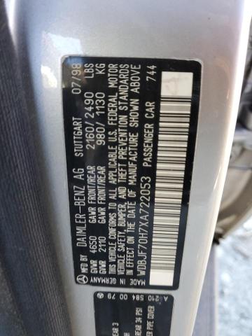 Photo 10 from auction – 1999 MERCEDES-BENZ E 430 with VIN WDBJF70H7XA722053