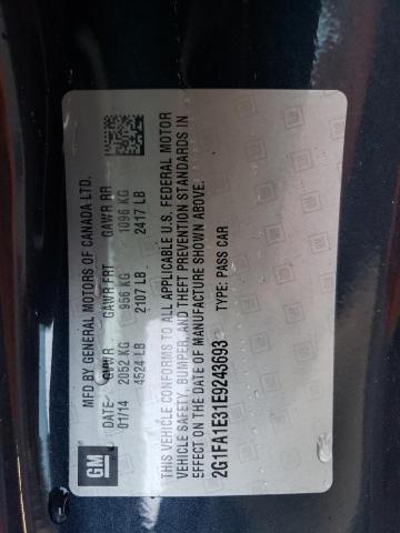 Photo 10 from auction – 2014 CHEVROLET CAMARO LS with VIN 2G1FA1E31E9243693