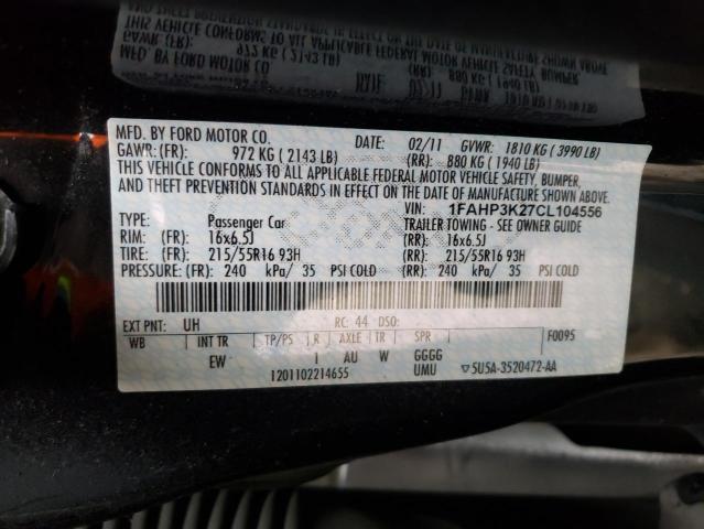 Photo 10 from auction – 2012 FORD FOCUS SE with VIN 1FAHP3K27CL104556