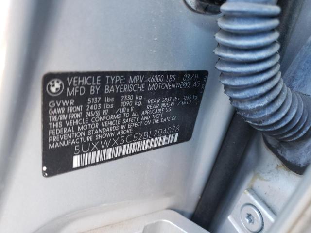 Photo 10 from auction – 2011 BMW X3 XDRIVE2 with VIN 5UXWX5C52BL704078