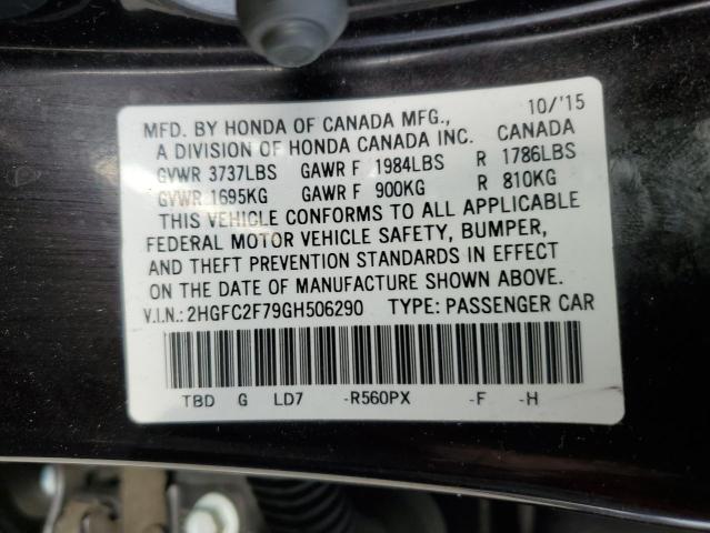 Photo 10 from auction – 2016 HONDA CIVIC EX with VIN 2HGFC2F79GH506290