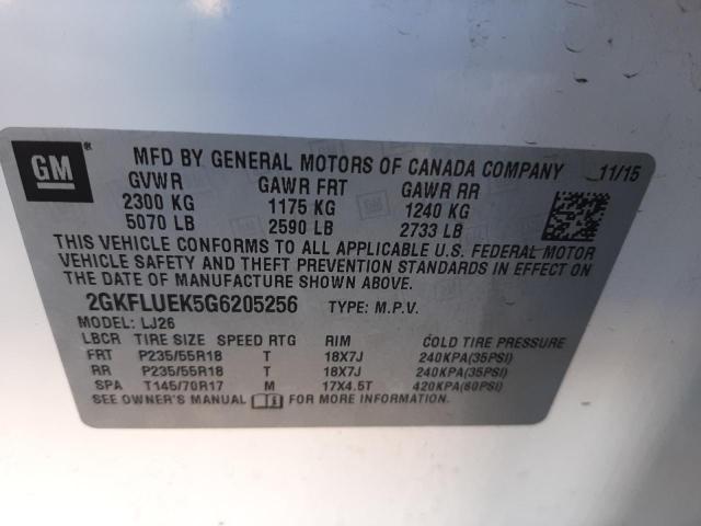 Photo 10 from auction – 2016 GMC TERRAIN SL with VIN 2GKFLUEK5G6205256