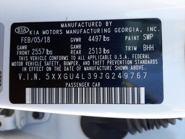 Photo 10 from auction – 2018 KIA OPTIMA EX with VIN 5XXGU4L39JG249767
