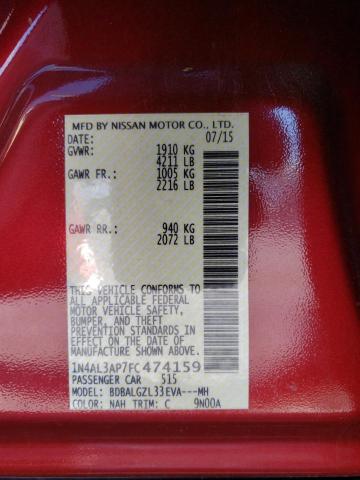 Photo 10 from auction – 2015 NISSAN ALTIMA 2.5 with VIN 1N4AL3AP7FC474159