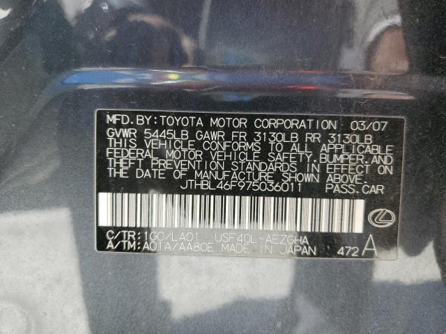 Photo 10 from auction – 2007 LEXUS LS 460 with VIN JTHBL46F975036011