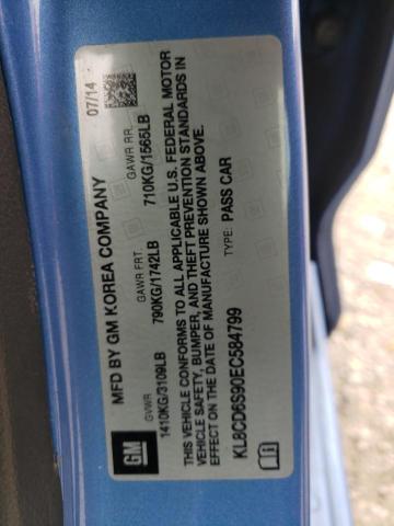 Photo 10 from auction – 2014 CHEVROLET SPARK 1LT with VIN KL8CD6S90EC584799