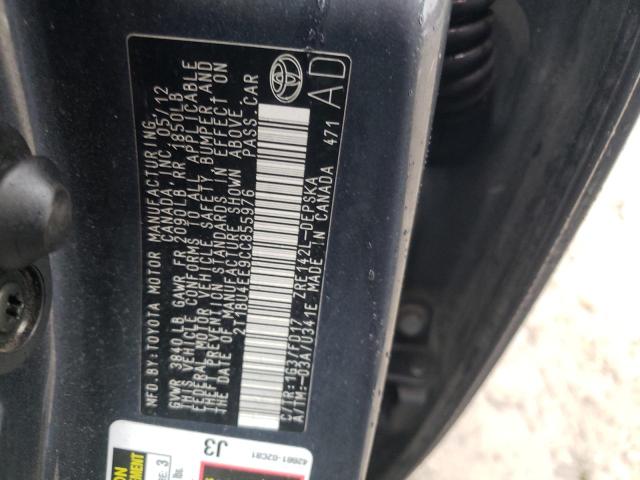 Photo 10 from auction – 2012 TOYOTA COROLLA with VIN 2T1BU4EE9CC855976