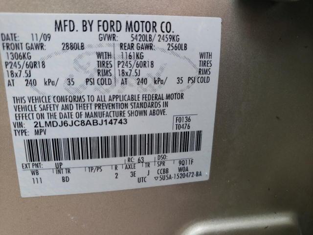 Photo 10 from auction – 2010 LINCOLN MKX with VIN 2LMDJ6JC8ABJ14743