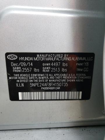 Photo 10 from auction – 2015 HYUNDAI SONATA SE with VIN 5NPE24AF8FH150735