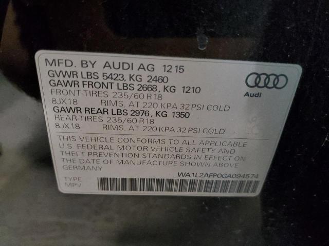 Photo 10 from auction – 2016 AUDI Q5 PREMIUM with VIN WA1L2AFP0GA094574