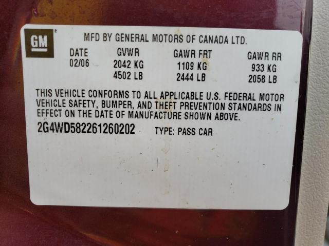 Photo 10 from auction – 2006 BUICK LACROSSE C with VIN 2G4WD582261260202
