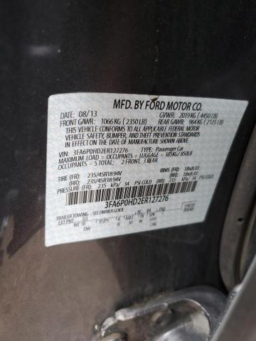 Photo 10 from auction – 2014 FORD FUSION SE with VIN 3FA6P0HD2ER127276