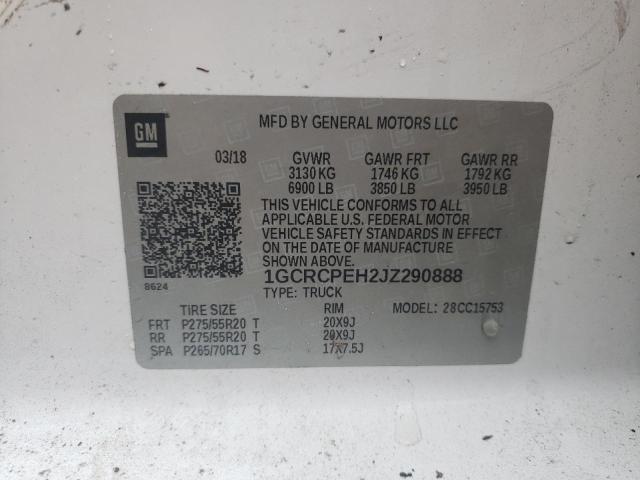 Photo 10 from auction – 2018 CHEVROLET SILVERADO with VIN 1GCRCPEH2JZ290888