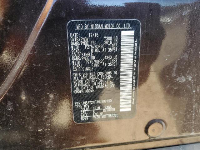 Photo 10 from auction – 2017 NISSAN ARMADA PLA with VIN JN8AY2NF3H9302190