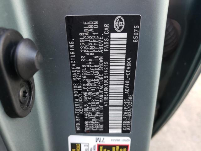 Photo 10 from auction – 2009 TOYOTA CAMRY BASE with VIN 4T1BE46K19U914219
