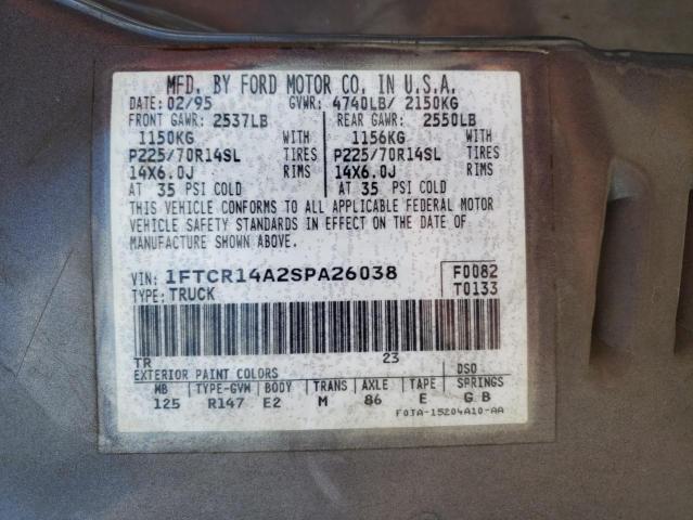 Photo 10 from auction – 1995 FORD RANGER SUP with VIN 1FTCR14A2SPA26038