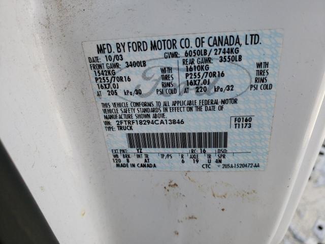 Photo 10 from auction – 2004 FORD F-150 HERI with VIN 2FTRF18294CA13846