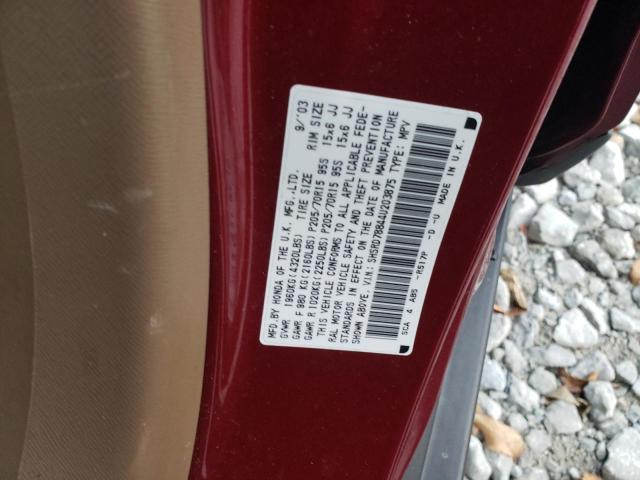 Photo 10 from auction – 2004 HONDA CR-V EX with VIN SHSRD78844U203875