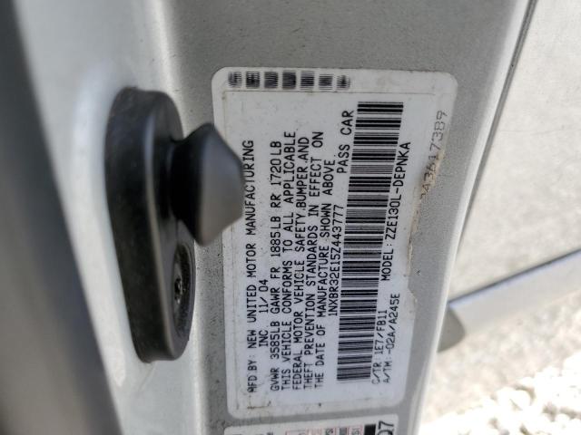 Photo 10 from auction – 2005 TOYOTA COROLLA CE with VIN 1NXBR32E15Z443777