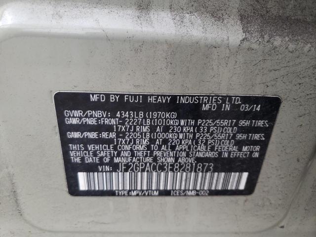Photo 10 from auction – 2014 SUBARU XV CROSSTR with VIN JF2GPACC3E8281873