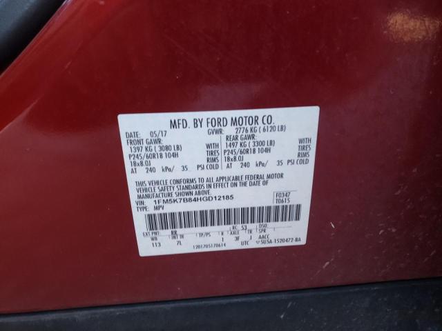 Photo 10 from auction – 2017 FORD EXPLORER with VIN 1FM5K7B84HGD12185