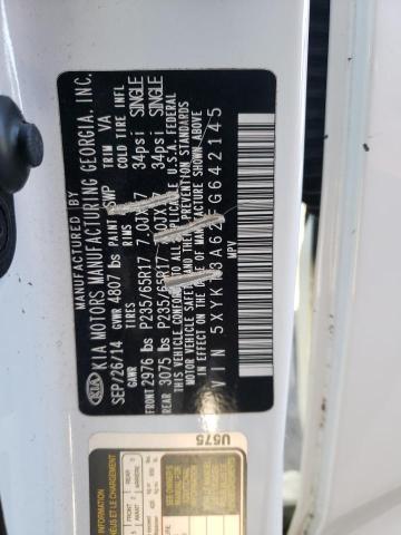 Photo 10 from auction – 2015 KIA SORENTO LX with VIN 5XYKT3A62FG642145