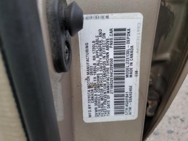 صورة رقم 10 من المزاد - 2004 TOYOTA COROLLA CE مع VIN 2T1BR32E94C209550