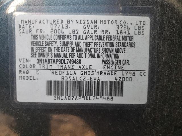 Photo 10 from auction – 2013 NISSAN SENTRA S with VIN 3N1AB7AP9DL749488