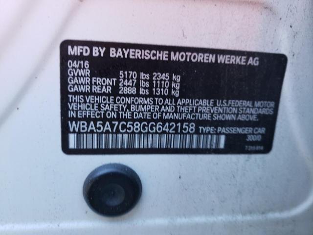 Photo 10 from auction – 2016 BMW 528 XI with VIN WBA5A7C58GG642158