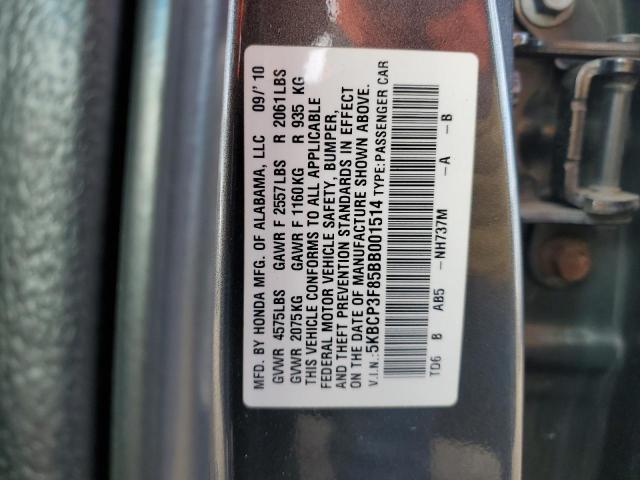 Photo 10 from auction – 2011 HONDA ACCORD EXL with VIN 5KBCP3F85BB001514