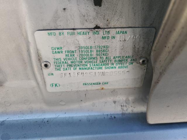 Photo 10 from auction – 2000 SUBARU IMPREZA OU with VIN JF1GF4851YH805559