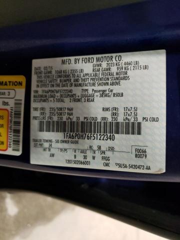 Photo 10 from auction – 2015 FORD FUSION SE with VIN 1FA6P0H76F5122340