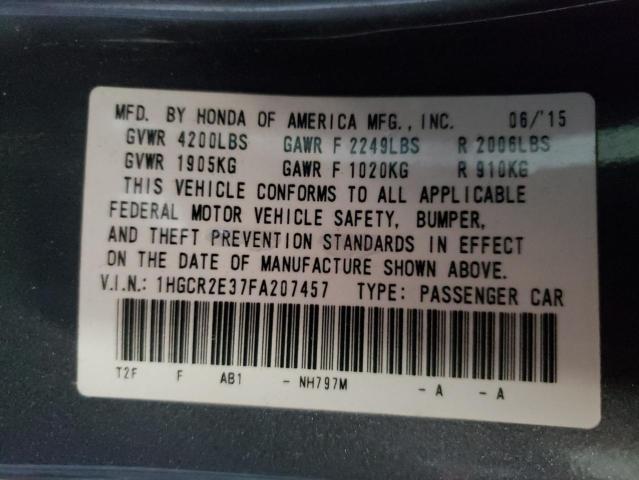 Photo 10 from auction – 2015 HONDA ACCORD LX with VIN 1HGCR2E37FA207457