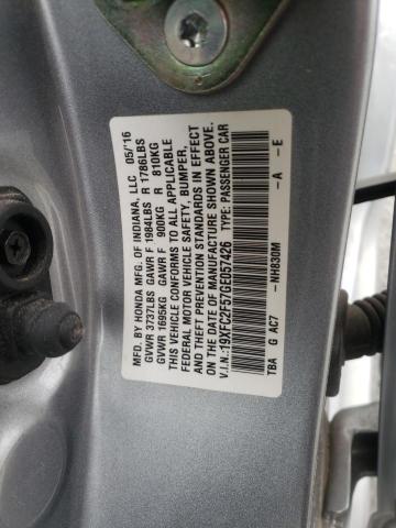 Photo 10 from auction – 2016 HONDA CIVIC LX with VIN 19XFC2F57GE057426