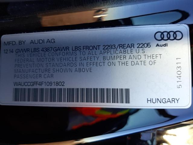 Photo 10 from auction – 2015 AUDI A3 PREMIUM with VIN WAUCCGFF4F1091802