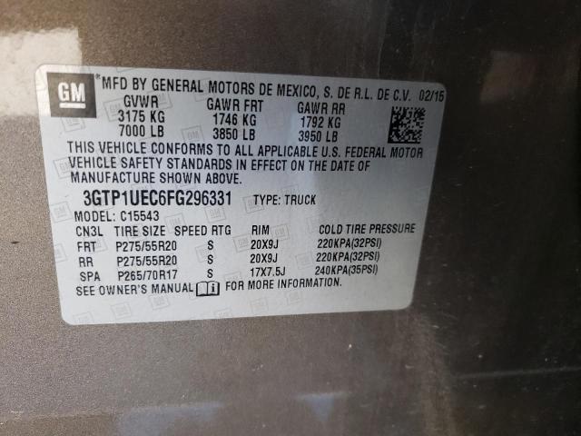 Photo 10 from auction – 2015 GMC SIERRA C15 with VIN 3GTP1UEC6FG296331