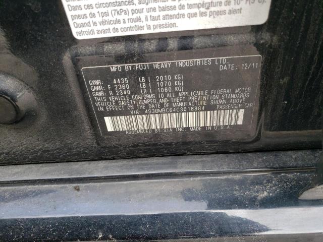 Photo 10 from auction – 2012 SUBARU LEGACY 2.5 with VIN 4S3BMBC64C3018884
