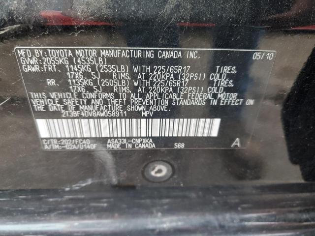 Photo 10 from auction – 2010 TOYOTA RAV4 with VIN 2T3BF4DV8AW058911