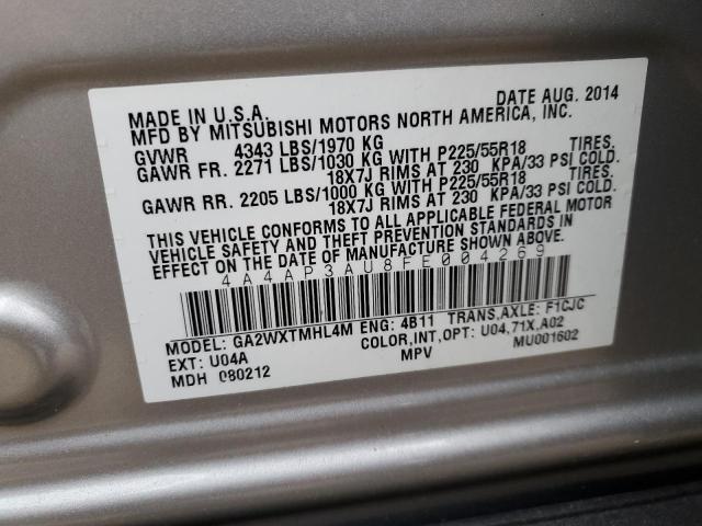 Photo 10 from auction – 2015 MITSUBISHI OUTLANDER with VIN 4A4AP3AU8FE004269