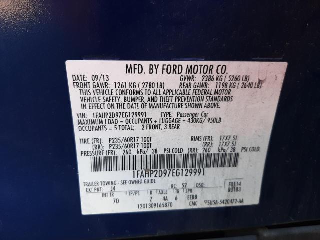 Photo 10 from auction – 2014 FORD TAURUS SE with VIN 1FAHP2D97EG129991