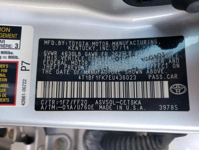 Photo 10 from auction – 2014 TOYOTA CAMRY L with VIN 4T1BF1FK7EU436023